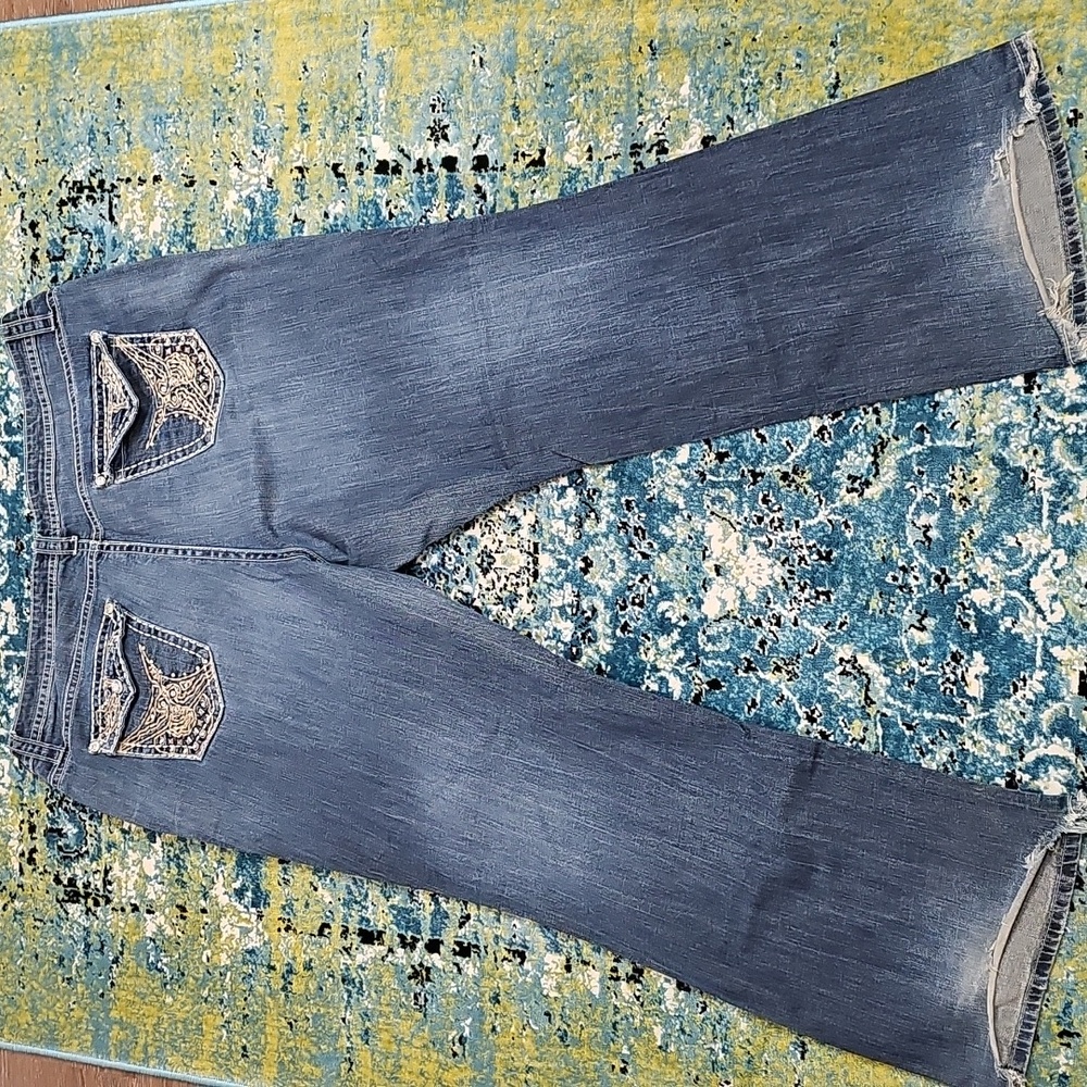 a.n.a Blue Flare Boot Cut/Wide Leg Jeans - Picture 2 of 7